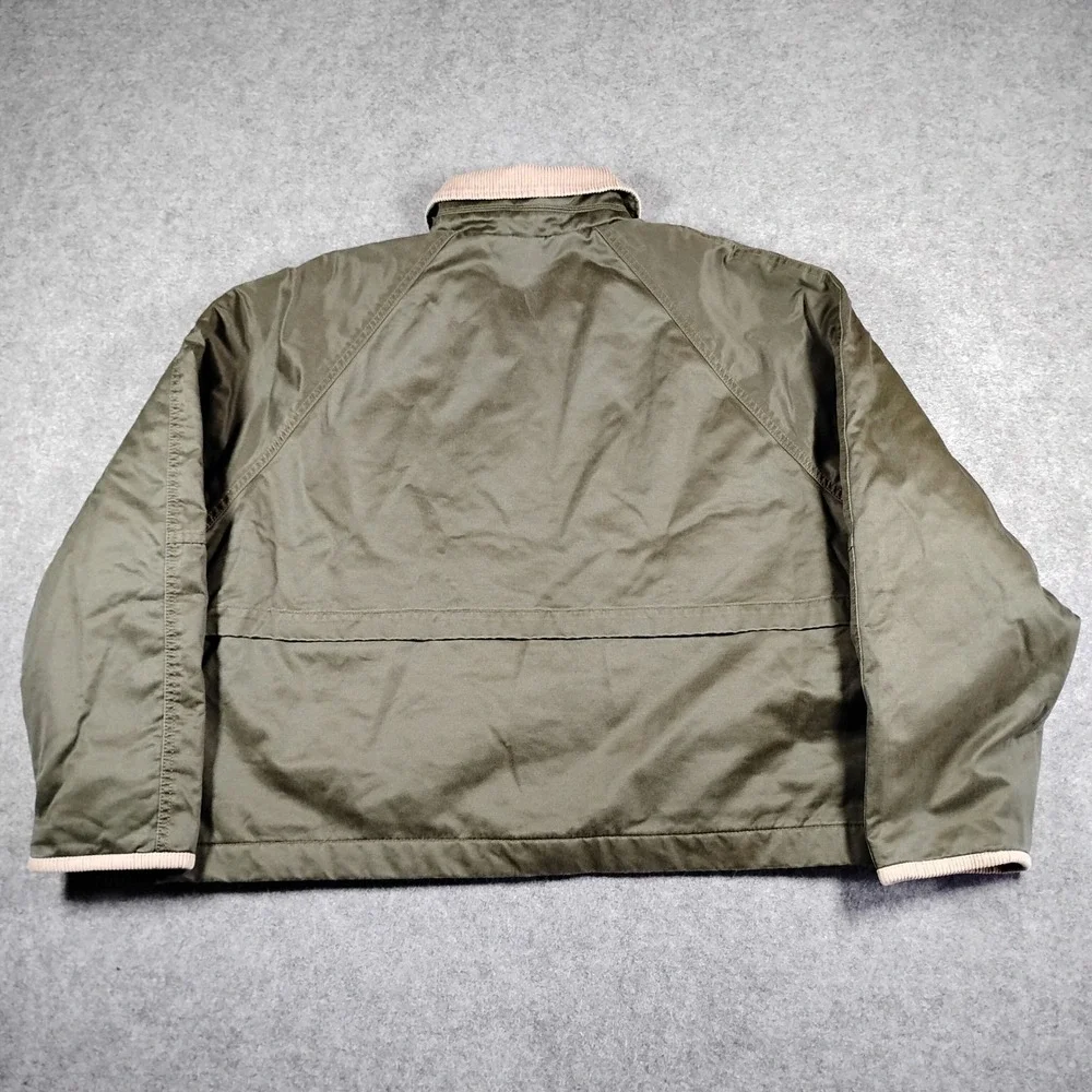 Abercrombie & Fitch Mens XL Olive Green‎ Corduroy Collar Barn Jacket 144-414